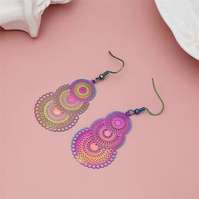 img 3 attached to 🌈 AMOR SPES Colorful Stainless Steel Dangle Earrings: Vibrant Tassel Drops for Women and Girls