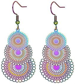 img 4 attached to 🌈 AMOR SPES Colorful Stainless Steel Dangle Earrings: Vibrant Tassel Drops for Women and Girls