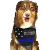 🐶 stylish blue police usa flag dog bandana collars: trendy triangle neckerchief bibs, scarfs & accessories for pet cats and baby puppies - saliva towel included logo