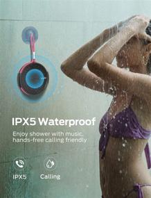img 2 attached to 🔊 Wogofor Bluetooth Speaker Shower Speakers with Microphone, IPX5 Waterproof, 12H Playtime, Stereo Sound and Bass - Perfect for Home, Outdoor, and Travel