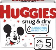 huggies snug & dry baby diapers, size 5, 25 count logo