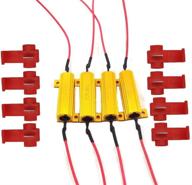 cutequeen trading led load resistors - fix hyper flash & warning, 4pcs 50w 6ohm + quick wire clips - ideal for led turn signals, license plate & drl lights logo