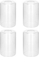 🔆 4 pack clear glass cylinder lamp shades - perfect replacement for pendant lights and chandeliers logo