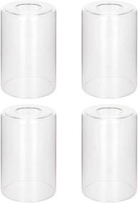 img 4 attached to 🔆 4 Pack Clear Glass Cylinder Lamp Shades - Perfect Replacement for Pendant Lights and Chandeliers