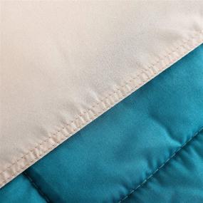 img 1 attached to 🛏️ Ultra Soft All Season Lightweight Queen Comforter for a Cozy and Warm Sleep in Bicolor Teal & Beige