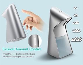 img 3 attached to 🧼 Allegro Silver 5-Level Volume Control Automatic Touchless Foaming Soap Dispenser - Hands Free, No Touch, Infrared Motion Sensor - Ideal for Kids Bathroom, Kitchen Countertop - 11oz