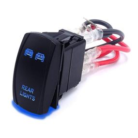 img 3 attached to 🚀 Dasen Rocker Switch 3PCS Laser Sasquatch & Rear & LED Lights Toggle Switch Blue - ATV UTV Polaris RZR Can-am Honda Yamaha Can-AM Maverick Jeep SUV