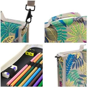 img 1 attached to 🎨 YOUSHARES 160 Slot Colored Pencil Case - Colorful Oxford Fabric Large Capacity Pen/Pencil Organizer with Strap for Watercolor Pencils, Pens, and Makeup Brushes (Colorful Aqua)