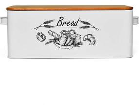 img 4 attached to 🍞 Gonioa Vintage Metal Bread Box with Bamboo Lid - Stainless Steel Large Bread Bin Storage Container Counter Organizer for All Your Bread Storage Needs