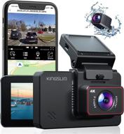 📸 kingslim d4 4k dual dash cam: wifi gps, front 4k/2.5k rear 1080p, 3" ips touchscreen, sony starvis sensor, 170° fov, 256gb max logo