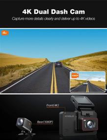 img 3 attached to 📸 Kingslim D4 4K Dual Dash Cam: WiFi GPS, Front 4K/2.5K Rear 1080P, 3" IPS Touchscreen, Sony Starvis Sensor, 170° FOV, 256GB Max