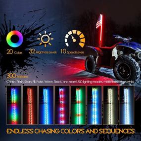 img 1 attached to 🏁 Nirider 3ft LED Whip Light with Flag Pole - Remote Control Spiral RGB Chase Light Offroad Lighted Antenna - Perfect for UTV, ATV, Truck, Polaris RZR, Can Am, SXS, Quad, Dune Buggy, Boat