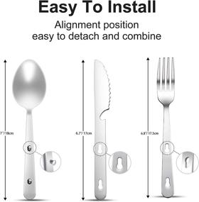 img 3 attached to 🍴 KINLINK 4-in-1 Camping Utensils 3-Pack, Portable Stainless Steel Combo Set with Spoon, Fork, Knife & Bottle Opener, for Travel, Camping, Hiking, Picnic, Barbecue, Outdoor Backpacking - Includes Carrying Bag