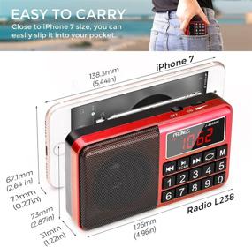 img 3 attached to PRUNUS L-429 Small AM FM Radio Portable Digital Battery Operated Radio With Neodymium Speaker