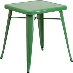 img 1 attached to 🪑 Commercial Grade 23.75&#34; Square Green Metal Indoor-Outdoor Table by Flash Furniture