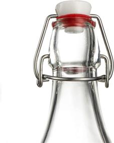 img 2 attached to Premium 33.75 oz Swing-Top Clear Glass Square Bottle (2 Pack) w/ Airtight Stopper - Ideal for Oil, Vinegar, Beverages, Homemade Juices, Smoothies - Non-Carbonated