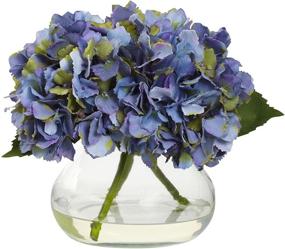 img 3 attached to 🌸 Vibrant Blue Artificial Hydrangea with Vase - Nearly Natural Blooming Plant