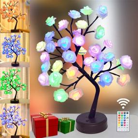 img 4 attached to Table Lamp: 18-Color Changing Rose Tree for Multicolor Lighting