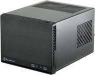 корпус silverstone technology ultra compact mini-itx с черной сплошной передней панелью (sst-sg13b-q-usa) логотип