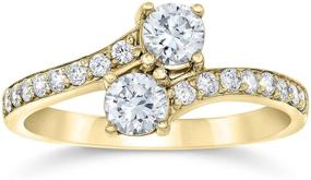 img 4 attached to 10K Yellow Gold Forever Us 2 Stone Diamond Ring, 1 Carat