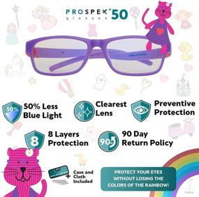 img 3 attached to 👓 PROSPEK MOVIESTAR Blue Light Computer Glasses for Kids - High Optical Quality Lenses, Anti Glare Clear Lens, Protection from Screen's Blue Light (Purple)