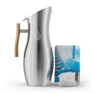 💧 ph vitality stainless steel alkaline water pitcher - pure drinking water filter jug - long lasting ph filter - 1.9 l / 64 oz - silver logo