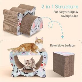 img 2 attached to 🐱 Nobleza Cat Scratcher Cardboard - 2-in-1 Reversible Scratching Pad - Recyclable Corrugated Scratch Toy in Cat-Head Shape - Protects Furniture - Cat Scratch Lounge