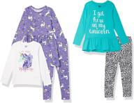 🦄 spotted zebra leggings 5-piece unicorn girls' clothing: magical and trendy! logo