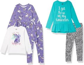 img 4 attached to 🦄 Spotted Zebra Leggings 5-Piece Unicorn Girls' Clothing: Magical and Trendy!