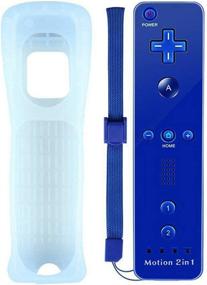 img 1 attached to 🎮 Enhanced Motion Plus Wireless Remote Controller Gamepad for Nintendo Wii/Wii U with Silicone Case & Hand Strap (Blue)