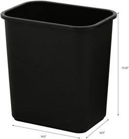 img 1 attached to ♻️ Efficient 7 Gallon Trash Wastebasket: Fits Under Desk, Small, Narrow Spaces in Commercial, Kitchen, Home Office - United Solutions, 1 Pack, Black