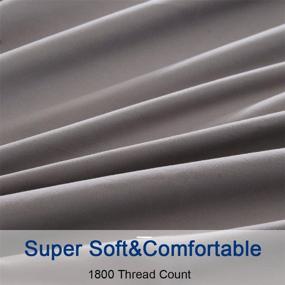 img 2 attached to 🛏️ SONORO KATE Bed Sheets Set Microfiber Super Soft 1800 Thread Count Egyptian Sheets, 16-Inch Deep Pocket Wrinkle-Resistant, 6 Piece (King Size, Grey)