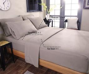 img 3 attached to 🛏️ SONORO KATE Bed Sheets Set Microfiber Super Soft 1800 Thread Count Egyptian Sheets, 16-Inch Deep Pocket Wrinkle-Resistant, 6 Piece (King Size, Grey)