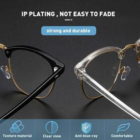 img 1 attached to ✨ AIMISUV Blue Light Blocking Glasses 2Pack - Anti-Eyestrain Computer Gaming Glasses (Black Gold+Crystal Gold)