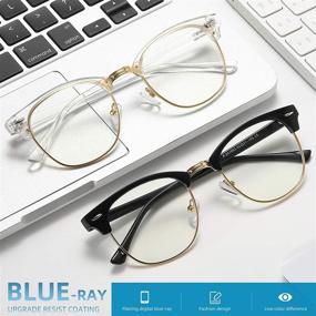 img 2 attached to ✨ AIMISUV Blue Light Blocking Glasses 2Pack - Anti-Eyestrain Computer Gaming Glasses (Black Gold+Crystal Gold)