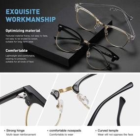 img 3 attached to ✨ AIMISUV Blue Light Blocking Glasses 2Pack - Anti-Eyestrain Computer Gaming Glasses (Black Gold+Crystal Gold)
