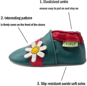 img 3 attached to 🌸 Sayoyo Flower Leather Toddler Prewalker Boys' Shoes: Stylish Slippers for Little Feet