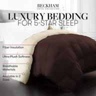 💤 beckham luxury linens 1200 series - lightweight - luxury goose down alternative comforter - high-quality bed comforter - full/queen - navy... logo
