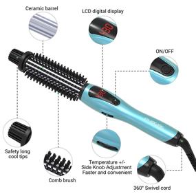 img 1 attached to 🔥 PHOEBE Curling Iron Brush - 1 Inch Ceramic Tourmaline Ionic Hair Curler Hot Brush, Dual Voltage Travel, Professional Anti-Scald Instant Heat Up Curling Wands, Heated Styler Brush for Long Hair