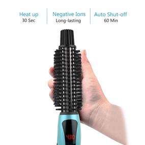 img 3 attached to 🔥 PHOEBE Curling Iron Brush - 1 Inch Ceramic Tourmaline Ionic Hair Curler Hot Brush, Dual Voltage Travel, Professional Anti-Scald Instant Heat Up Curling Wands, Heated Styler Brush for Long Hair