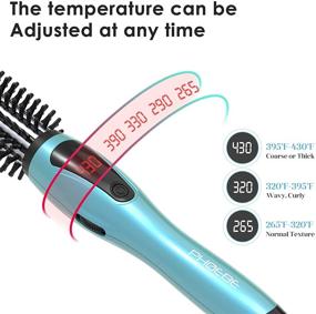 img 2 attached to 🔥 PHOEBE Curling Iron Brush - 1 Inch Ceramic Tourmaline Ionic Hair Curler Hot Brush, Dual Voltage Travel, Professional Anti-Scald Instant Heat Up Curling Wands, Heated Styler Brush for Long Hair