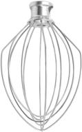 🥚 k5aww whisk attachment: stainless steel 6 wire whip for kitchenaid 5 quart bowl lift stand mixer - perfect for eggs, heavy cream, beater cakes, and mayonnaise logo