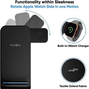 img 3 attached to Quezqa 3-in-1 Fast Wireless Charger: 15W Qi Charging Dock for Airpods 2/Pro, Apple Watch SE/6/5/4/3/2, iPhone 12 Pro Max/11 Pro/Xs/X/Xr/8 (with QC Adapter)