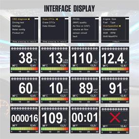 img 1 attached to Автомобильный головной дисплей Autool X60 для автомобилей с возможностью диагностики OBD: многофункциональный цифровой прибор со скоростным сигналом и датчиком температуры воды для автомобилей стандарта OBD-II 12V.