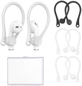 img 4 attached to Улучшите свои AirPods с 3 парами антискользящих силиконовых крючков для ушей: совместимо с AirPods 1 и 2 и Pro (2 пары белые + 1 пара черные)