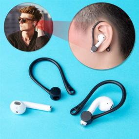 img 2 attached to Улучшите свои AirPods с 3 парами антискользящих силиконовых крючков для ушей: совместимо с AirPods 1 и 2 и Pro (2 пары белые + 1 пара черные)