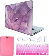 🖥️ maittao plastic hard shell case for macbook pro 15 inch (2010-2012, model a1286, with cd-rom) – comes with sleeve bag, keyboard cover, and dust plug, marble 7 logo