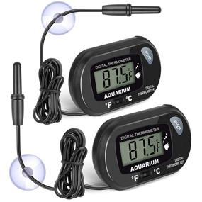 img 4 attached to 🌡️ 2-Pack Fish Tank Thermometer, AikTryee Digital Temperature Gauge with LCD Display, Fahrenheit/Celsius(℉/℃) for Aquariums, Reptile Tanks, and Refrigerators.
