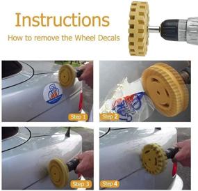 img 1 attached to 🔥 Boloniprod Decal Removal Eraser Wheel: 4-inch Rubber Power Drill Attachment for Efficiently Removing Pinstripes, Stickers, Adhesive Vinyl Decals from Cars, RVs, Boats, and More (Style 1)