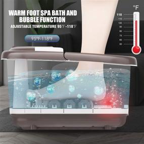 img 1 attached to 💆 6-Motor Foot Spa Bath Massager with Heat, Rollers, Bubble Surging, Digital Control Screen – Relieve Feet, Relaxation, Temperature Control, Timer, Pedicure Stone